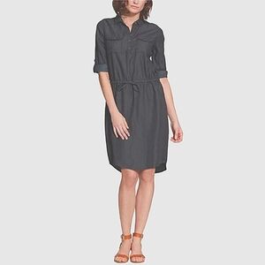 Gloria Vanderbilt Black Wash Chambray Dress with Pockets XL